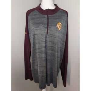 Cleveland Cavaliers Cavs Wine &  gold long sleeve quarter zip modern fit shirt